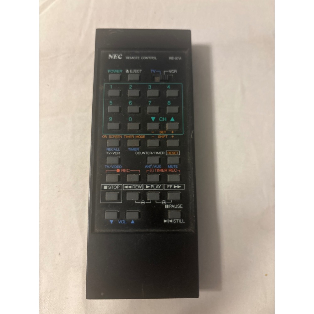 NEC Remote Control RB-97A Black‎ Good Vintage TV VCR Replacement Controller